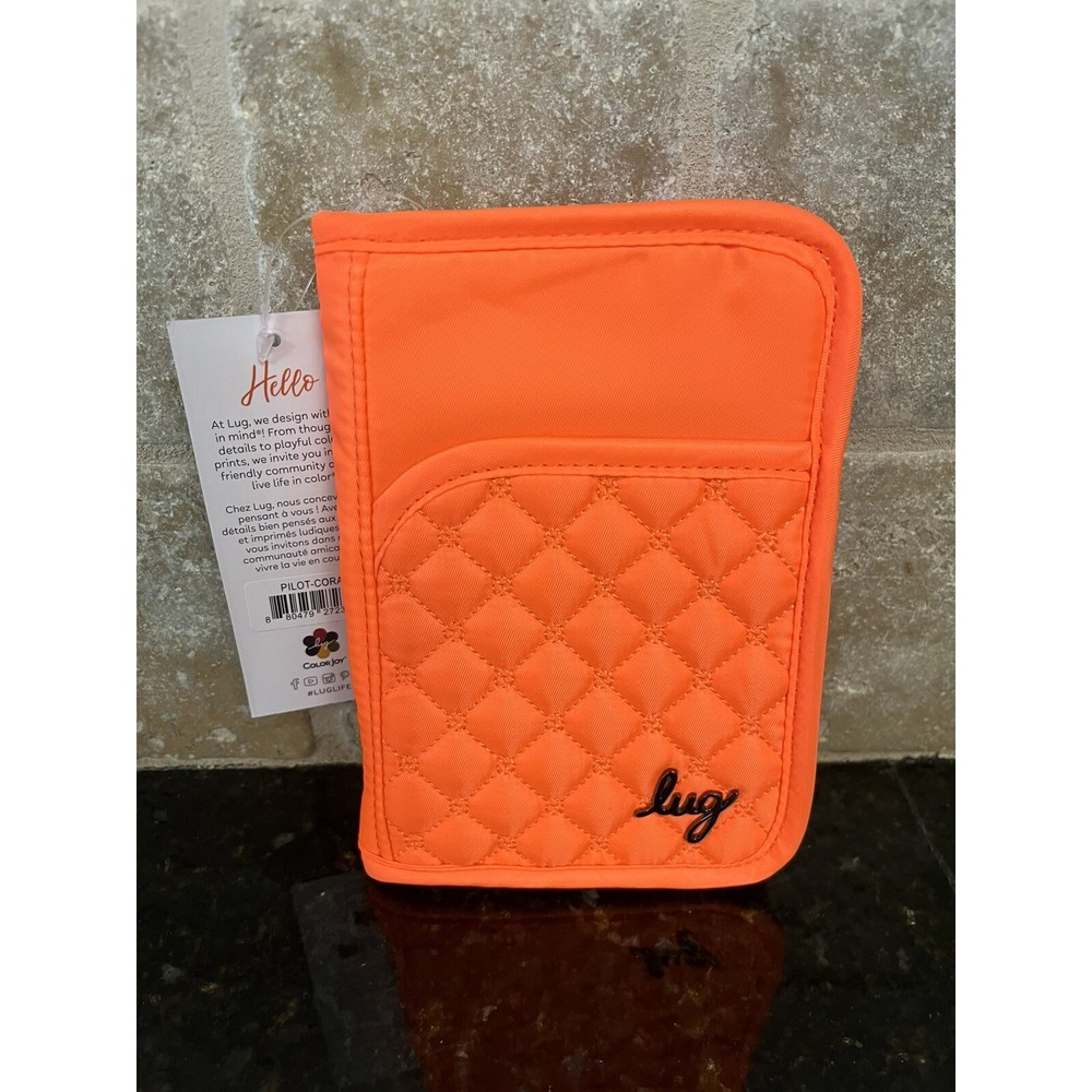 Lug Pilot Passport Wallet Orange New with Tags RFID Protection